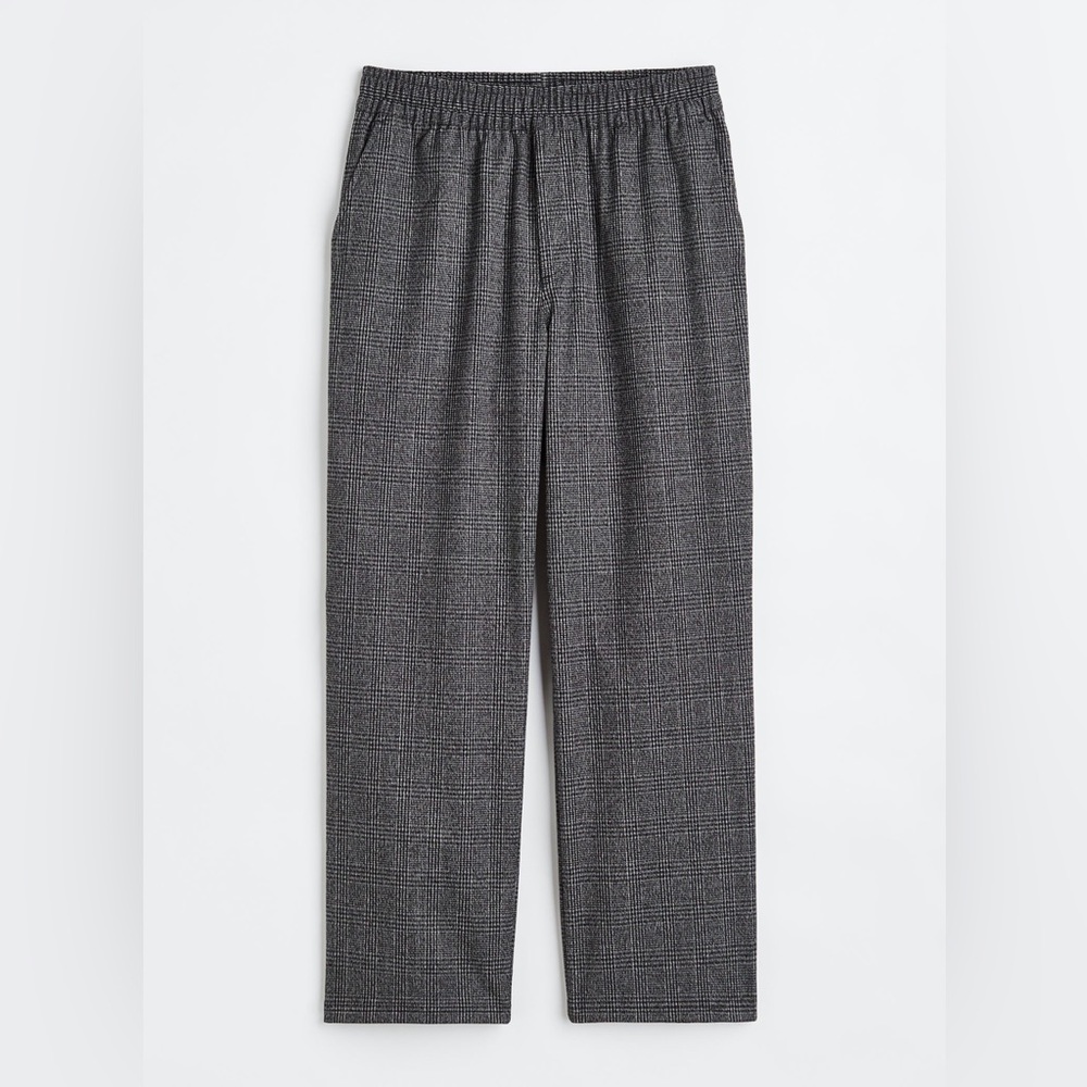 Ankle length checked straight pants
